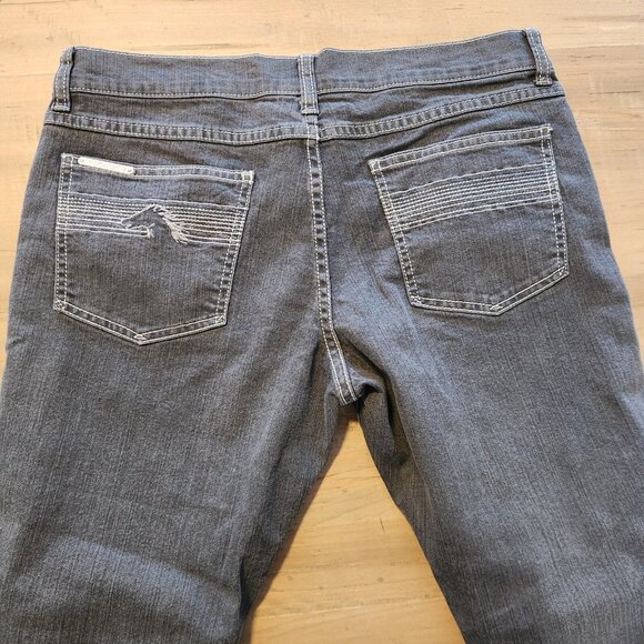 Jordache Jeans Straight Dark Wash Black Denim Bow Ankle Zip Size‎ 30 - 32x26 EUC - Picture 9 of 16